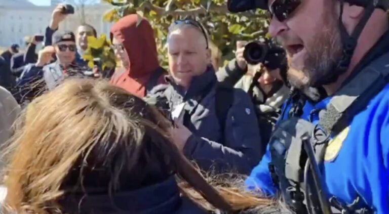 US Capitol Police Remove Female Protester Yelling at Jan 6 Criminals, Proud Boys Who Attacked Police