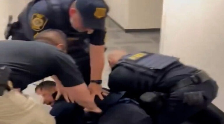 Sen. Alex Padilla Thrown to the Ground, Handcuffed for Questioning Trump’s DHS Head Kristi Noem
