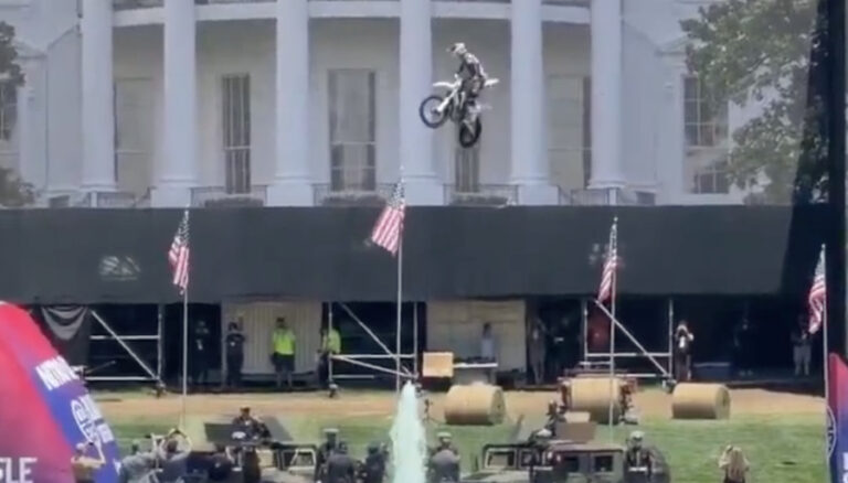 Trump Uses Military Honor Guards and Marines For His White Trash UFC Event –Motorbike Jumps at White House, UFC Fighters Spit on Themselves